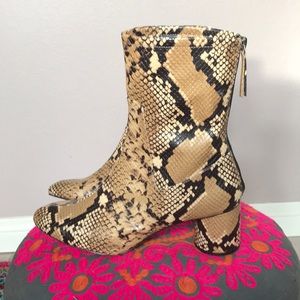 Zara Basics Snake Print Bootie size 8